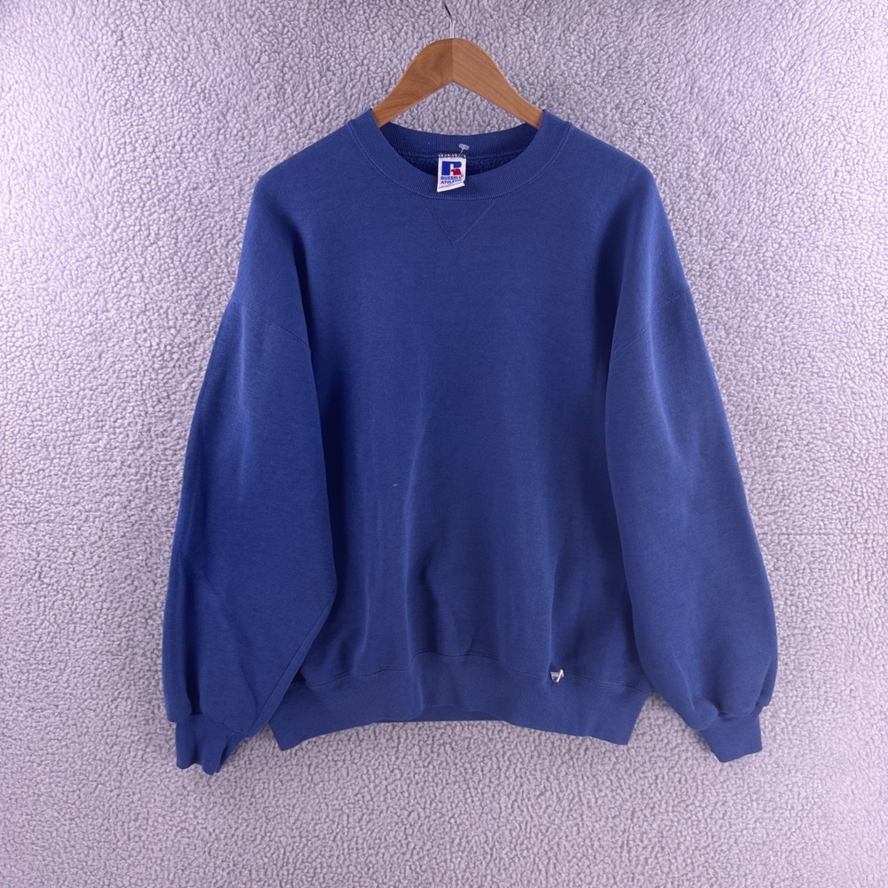 Vintage Russell Athletic Crewneck Sweatshirt XL Blue Made in USA V-Stitch 90s